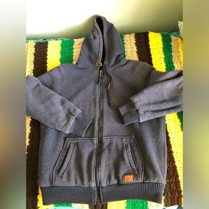 buffalo David button dark blue zip up hoodie Mens Large